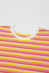 Stripe Rainbow Tee Tasseled String Wide Leg Pants Set